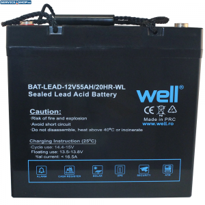 Acumulator plumb acid 12V 55AH terminal M6 Well BAT-LEAD-12V55AH-WL