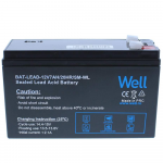 Acumulator 12V 7AH T1 carcasa mica Well BAT-LEAD-12V7AH/SM-WL