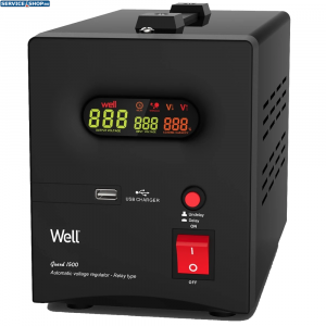Stabilizator de tensiune 1500VA/900W Well AVR-REL-GUARD1500-WL