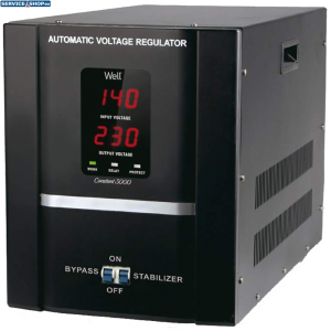 Stabilizator de tensiune cu servo motor 2000VA 1200W Well CONSTANT3000-WL
