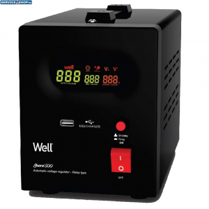 Stabilizator de tensiune cu releu 500VA/300W Well AVR-REL-GUARD500