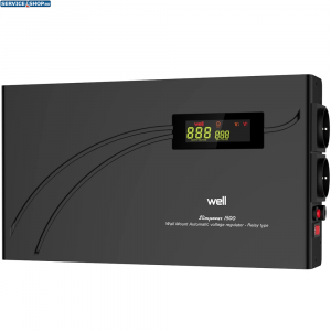 Stabilizator de tensiune cu releu 1500VA/900W Well AVR-REL-SLIMPOWER1500