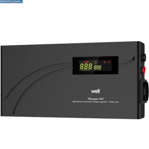 Stabilizator de tensiune cu releu 500VA/300W Well AVR-REL-SLIMPOWER500